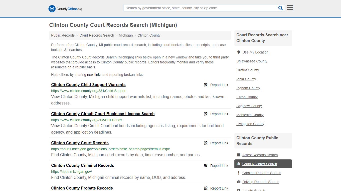 Court Records Search - Clinton County, MI (Adoptions, Criminal, Child ...